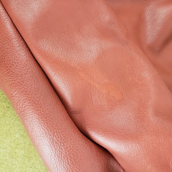 J Jill Coral Leather Tote Bag Purse Removable Pocket Hexagonal Unlined - Picture 12 of 13